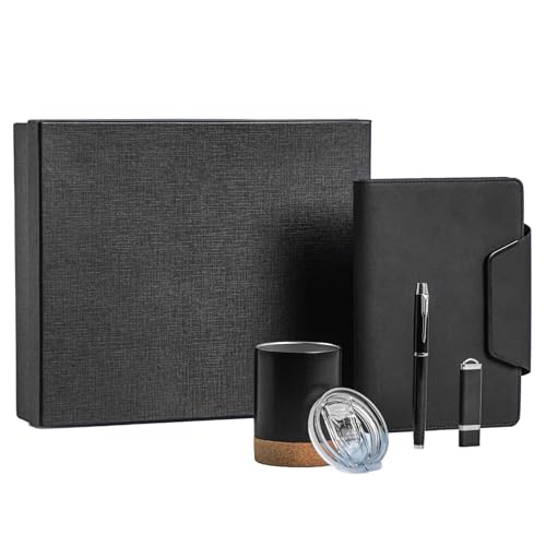 Homla BODO Büroset A5 Notizbuch, Stift, USB, Tasse Schwarz von HOMLA