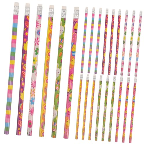 HOMOBABE 24 Stück -Bleistift Bleistifte Spaß Erwachsene farbig Pastell stifte stempelstifte für colored pencils Ostern Bleistift Osterstift Schulschreibstifte hölzern von HOMOBABE