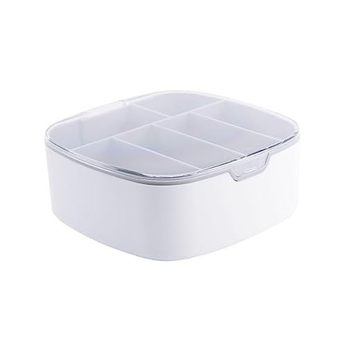 HOMOBABE 6Gitter Kabel Organizer Box mit Fächern Staubdichtes Design für Datenkabel für Schreibtisch Büro Praktische Aufbewahrungslösung für Ladekabel Kopfhörer von HOMOBABE