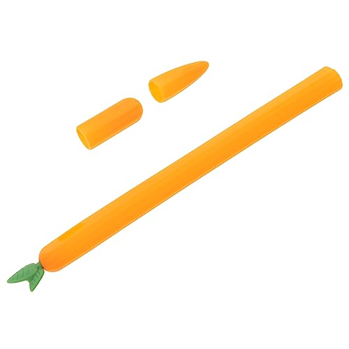 HOMOCONO Apfel-silikon-stifthülle Bleistift 2 Abdeckung Bleistifthüllen Bleistiftzubehör Dekorative Bleistifthülle Stiftabdeckung Ananas-Kugelschreiber Eingabestifte Kieselgel Orange von HOMOCONO