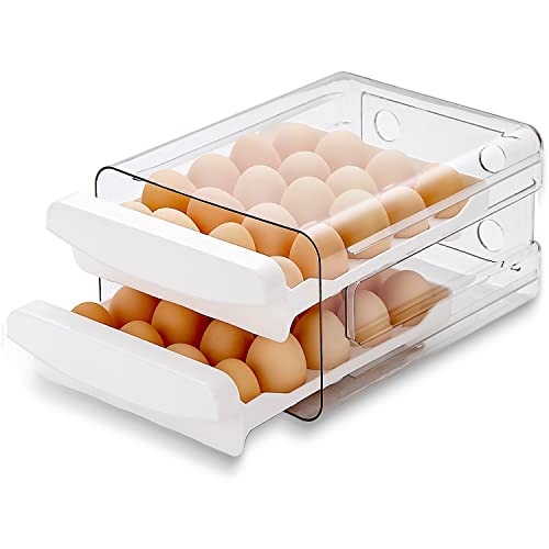 HOMQUEN Eierbehälter Für Kühlschrank, 40 Gitter/2 Schichten Eierhalter Für Kühlschrank, Eierschublade Für Kühlschrank,Aufbewahrungsbox Für Frische Eier Für Kühlschrank, Eierablage(1 Stück) von HOMQUEN