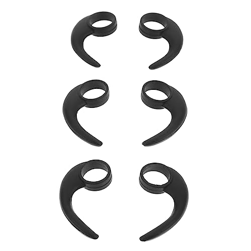 6St Ohrbügel für Kopfhörer Ohren Ohrstöpsel-Clips kopfhörer zubehör Headset Accessories gehörschutzstöpsel bequemer Ohrhörer-Cliphaken Silikon-Ohrstöpsel-Clip-Haken Kieselgel Black HOMSFOU von HOMSFOU