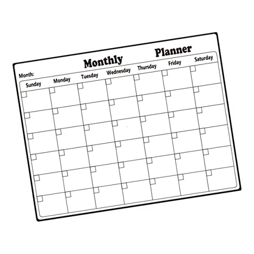 HOMSFOU 1 Blatt Monatlicher Kühlschrank Plan Message Board Monatsplaner Monatsplan Whiteboard Kühlschrank Monatspension To-do-liste Zeitplantafel Magnetischer Planer Weiß Handschrift Film von HOMSFOU