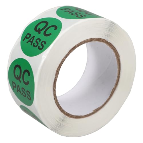 HOMSFOU 1 Rolle Aufkleber Mit Qualitätsprüfetikett Qc Bestandene Aufkleber Green Aufkleber Aus Kupferpapier von HOMSFOU