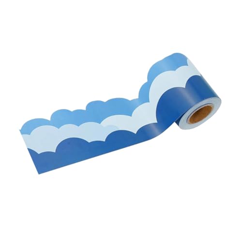HOMSFOU 1 Rolle Wolkenrandaufkleber Klassenzimmerpapiergrenzen Randpapier für das Klassenzimmer Pinnwand-Grenzen Himmelsrandstreifen Aufkleber aus beschichtetem Papier Blue HOMSFOU 1 Rolle Wolkenrandaufkleber Klassenzimmerpapiergrenzen Randpapier für das Klassenzimmer Pinnwand-Grenzen Himmelsrandstreifen Aufkleber aus beschichtetem Papier Blue von HOMSFOU