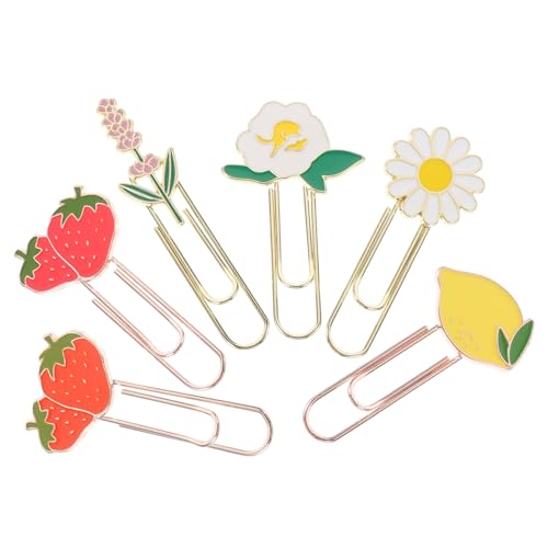 HOMSFOU 1 Satz Fruchtpapierclip Lesezeichen Büroklammer Clips Heftklammern Dokumentieren Metallpapierklammern Klemme Kleine Dokumentenklammern Büropapierklammern Zinklegierung 6 Stück HOMSFOU 1 Satz Fruchtpapierclip Lesezeichen Büroklammer Clips Heftklammern Dokumentieren Metallpapierklammern Klemme Kleine Dokumentenklammern Büropapierklammern Zinklegierung 6 Stück von HOMSFOU