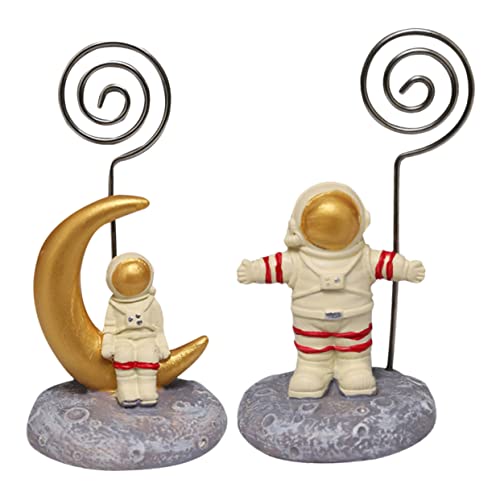 HOMSFOU 1 Satz Ordner Mit Astronautenfotos Hochzeitsdeko Memo-klemme Fotoclips Klemme Beachten Bild Fixierte Clips Desktop-memohalter Bild Fester Clip​​​​​​ Platzhalter Harz Weiß von HOMSFOU