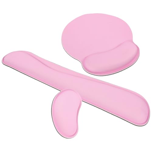 HOMSFOU 1 Satz Speicherschaumtastaturpolster Ergonomisch Unterstützung Weiß Mousepad mit Handballenauflage Handgelenksruhe für Computertastatur Baumwolle Rosa von HOMSFOU