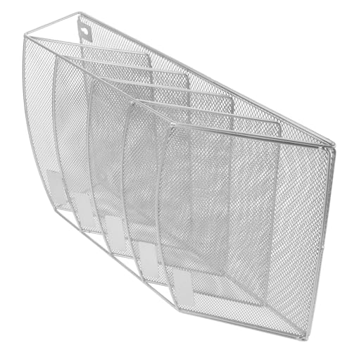 HOMSFOU 1 Satz Wandmontierter Aktenständer Aktenablage Für Die Wand Zeitschriftenhalter An Der Wand Zeitschriftenständer An Der Wand Post-organizer Zum Aufhängen Eisen Silver von HOMSFOU