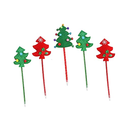 HOMSFOU 1 Satz Weihnachtskugelschreiber Rosa Stifte Süßer Stift Süße Stifte Dekorativ Urlaub Funkeln Schulbedarf Schreibwaren Stifte Weihnachtsstifte Schreibstift Plastik 5 Stück von HOMSFOU