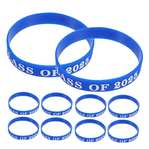 HOMSFOU 10 Stück Armbänder für die Abschlussfeier erste Tween personalisiert abschluss armband Artikel Sachen feiern partygeschenke vierte juli zubehör blaue Armbänder Masse Kieselgel Blue von HOMSFOU