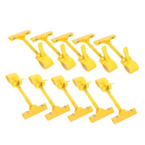 HOMSFOU 10 Stück Preisschildhalter Party Name Stand Zeichenhalter Fan-Shop Halter für Schilderclips Mini-Schilder für die Lebensmittelanzeige Clips für Einzelhandelskarten pp Gelb von HOMSFOU
