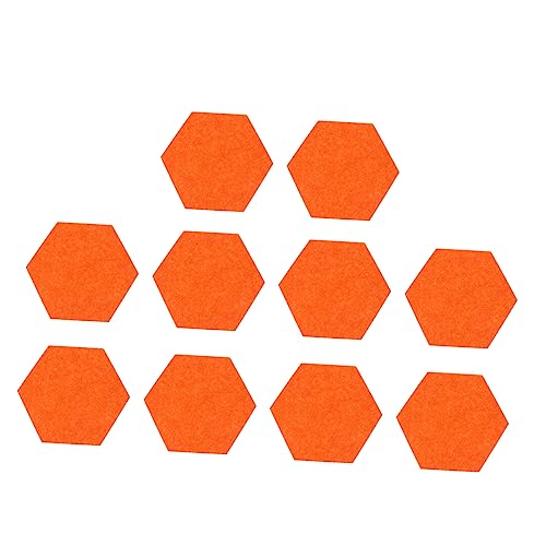 HOMSFOU 10 Stück Sechseckige Anzeigetafel Planke Filz Pinnwand Dekoration Bretter Groß Sechseckige Filzplattenfliesen Filzbrett Weiß Sechseckiges Schwarzes Brett Hexagon Led Orange Gefühlt von HOMSFOU
