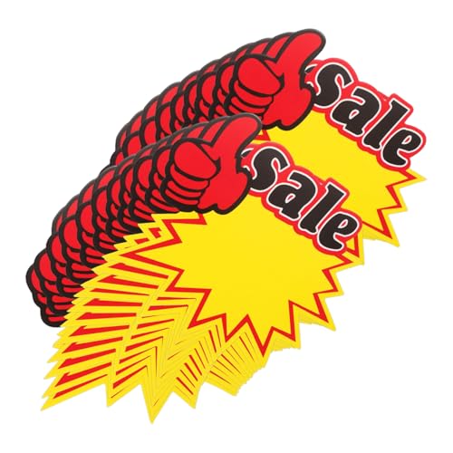 HOMSFOU 100 Stück schild Verkaufsschilder für Einzelhandelsgeschäfte Preisschilder aus Papier kleine Preisschilder Preisaufkleber 230g weißer Karton Yellow HOMSFOU 100 Stück schild Verkaufsschilder für Einzelhandelsgeschäfte Preisschilder aus Papier kleine Preisschilder Preisaufkleber 230g weißer Karton Yellow von HOMSFOU