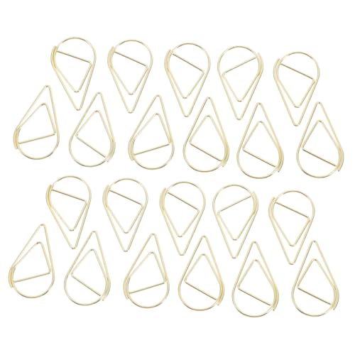 HOMSFOU 100Stücke Metallpapierclips Tropfenform Kreative Büroklammern für Schule und Büro Vielseitige Anwendung für Dokumente Fotos und Langlebig und Elegant Goldfarbe HOMSFOU 100Stücke Metallpapierclips Tropfenform Kreative Büroklammern für Schule und Büro Vielseitige Anwendung für Dokumente Fotos und Langlebig und Elegant Goldfarbe von HOMSFOU
