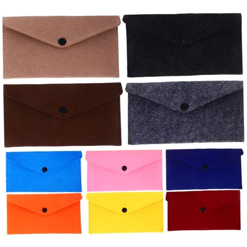 HOMSFOU 10Stücke Filztaschen Mit Druckknopf Kompakte Aufbewahrungstaschen Für Handy Bargeld Kopfhörer Schreibwaren Stilvolle Und Praktische Organizer Verschiedenen von HOMSFOU