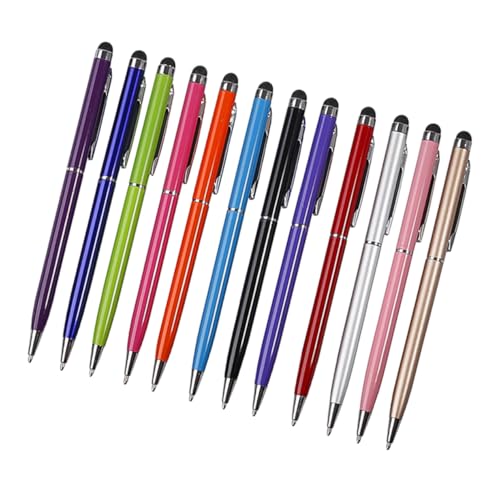 HOMSFOU 12er Set Kugelschreiber 2 1 Stylus Touch Pen Für Tablets Und Smartphones Kapazitiver Bildschirmstift Ideales Schreibzubehör Für Schule Und Büro Zufällige Farben von HOMSFOU