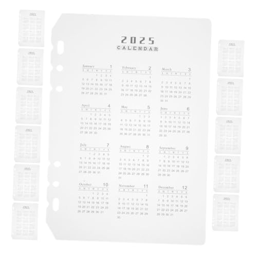 HOMSFOU 12 Stück 6 Mattierte Kalenderlünette abnehmbar Planerzubehör Kalender-Notizblock-Trennzeichen gestanzt Separator täglich für kalender zubehör Planereinsätze pp Transparent von HOMSFOU