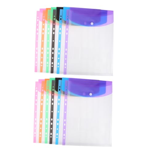 HOMSFOU 12 Stück Ordnertaschen Dokumenten Organizer Ordnertaschen Mit Druckknopf Aktenhalter Rechnungshalter Taschen Für Lose Blatt Ordner Transparente Taschen Aktenordner von HOMSFOU