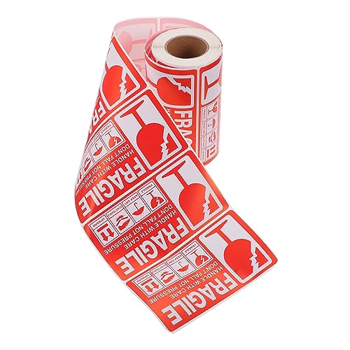 HOMSFOU 1Rolle Fragile Pack Aufkleber Selbstklebend Rot Versandetiketten Mit Pflegehinweisen Für Sicheren Transport Von Zerbrechlichen Gütern von HOMSFOU