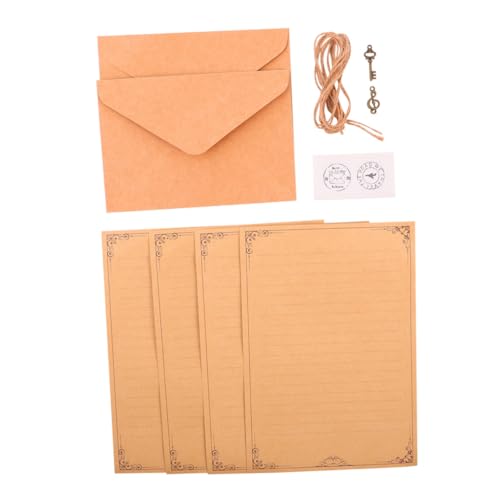 HOMSFOU 1Satz Teiliges Briefpapier und Umschläge Kit mit Vintage Mustern Verschleißfestem Kraftpapier für Persönliche Briefe und Kreative HOMSFOU 1Satz Teiliges Briefpapier und Umschläge Kit mit Vintage Mustern Verschleißfestem Kraftpapier für Persönliche Briefe und Kreative von HOMSFOU