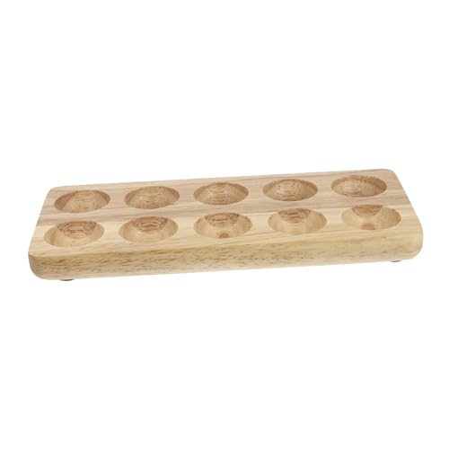 HOMSFOU 1Stk Eierschale aus Holz für Kühlschrankhalter Eierschalen Eiergitter Teller Lagerung Korb Eierhalter aus Holz Eierablage aus Holz Eierverpackungshalter Eierregal aus Holz hölzern von HOMSFOU