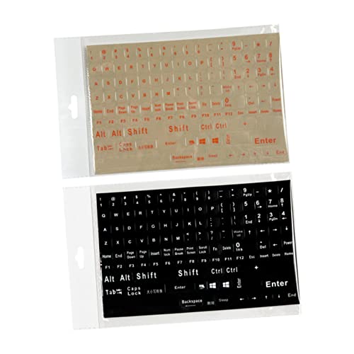 HOMSFOU 2 Blätter Englische Tastaturaufkleber Buchstabenaufkleber Klaviatur Aufkleber Für Computertastaturen Tastaturaufkleber Computer Tastatur-Alphabet-Aufkleber PVC Selbstklebend von HOMSFOU