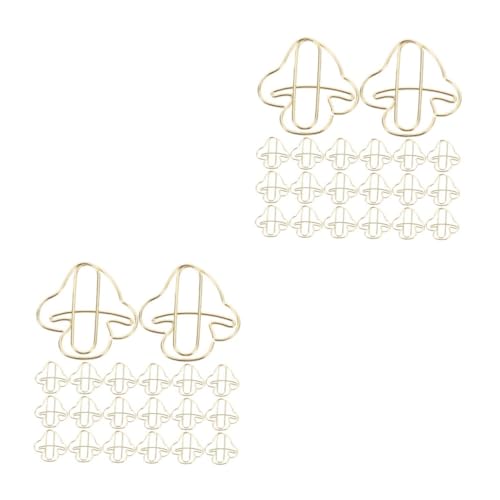 HOMSFOU 2 Sätze Goldene Clip Pilze Süße Büroklammern Pilz Schreibtisch Accessoires Büroklammern Memo Für Den Schreibtisch Pilz Clips Kreative Büroklammern Büroklammern 20 Stück * 2 von HOMSFOU