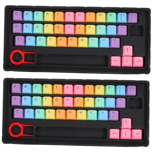 HOMSFOU 2 Sätze Tastenkappe Kirsche Tastatur farbige Tastatur Pudding Keycaps Keyset Tastaturen Bunte Tastaturkappen Tastaturzubehör Suite Querwelle Klaviatur Abs von HOMSFOU