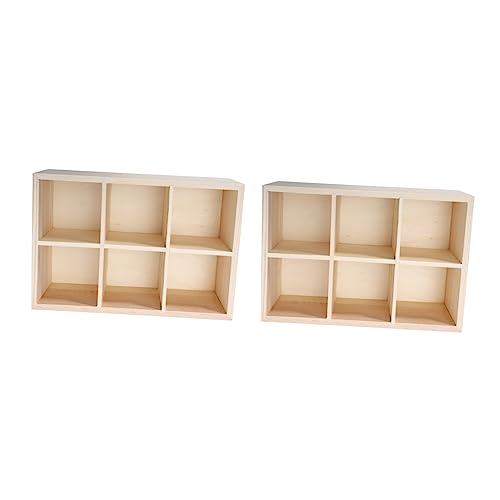 HOMSFOU 2 Stück Box 6 Desktop Storage Rack Organizer Werkzeuge Aufbewahrungskoffer Praktischer Kleinigkeitenbehälter Kleinigkeiten Organizer Handgefertigte Modell Displayboxen Aus von HOMSFOU