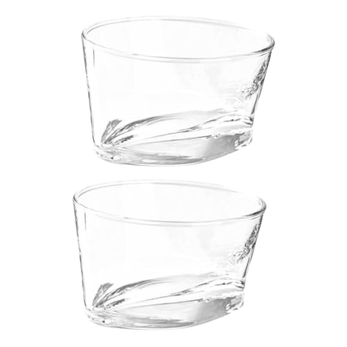 HOMSFOU 2 Stück Glas-Dessertbecher Lebensmittelbehälter Klare Gläser Käsekuchenbehälter Glas Transparent Dessertbecher Glas Salatschüssel Obst-Servierschüssel von HOMSFOU