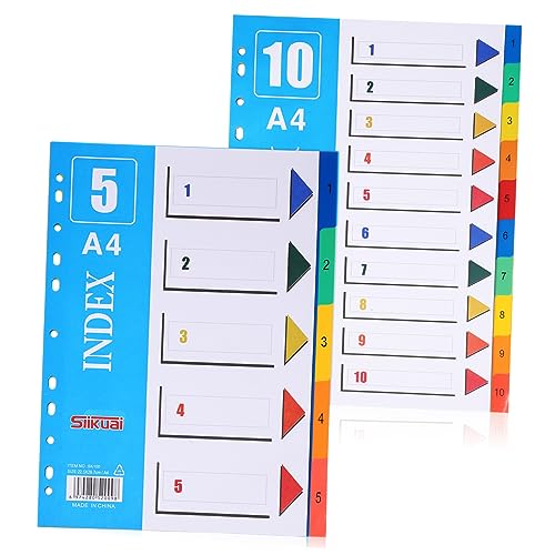 HOMSFOU 2 Stück Notizbuch-Indexteiler ordner trenner ordnertrenner Notebook-Register-Trenner Dateien Schulranzen bunt arbeiten schnellhefter Notizblock-Marker Office-Seitenmarkierungen pp von HOMSFOU