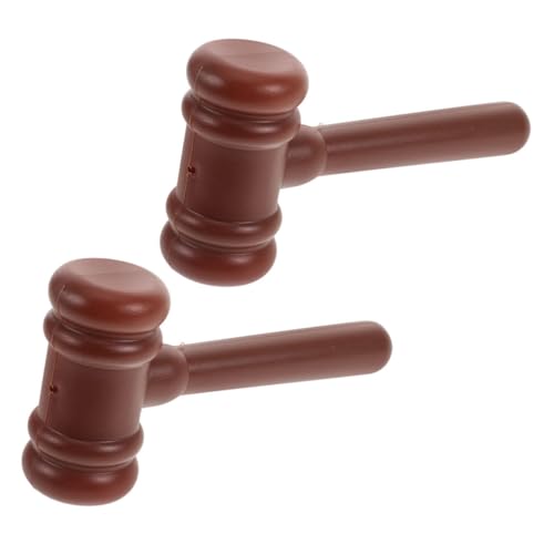 HOMSFOU 2 Stück Richterhammer-requisiten Richterhammer -richterhammer Hammerverzierung Kunststoffhammer Urteilshammer Richterhammer Kostümzubehör Brown Plastik von HOMSFOU