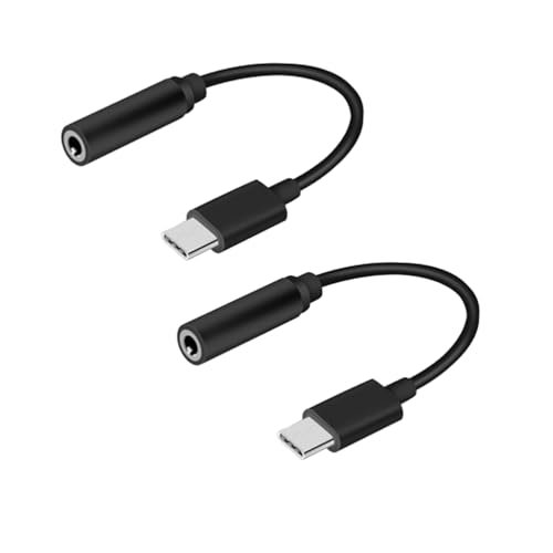 HOMSFOU 2 Stück USB C Auf Klinke Adapterkabel Typ C Stecker Auf AUX Audio Buchse Für Kopfhörer Kompatibel Mit Smartphones Und Tablets Schwarz von HOMSFOU