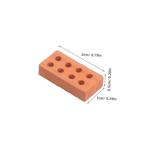 HOMSFOU 200 Stück Simulierte Bausteine Kleine Ziegelsteine Mini Ziegel Beton Winzige Spielzeugziegel Puppenhaus Baumaterial Kleine Ziegel Konstruktionsminiaturen Ton von HOMSFOU