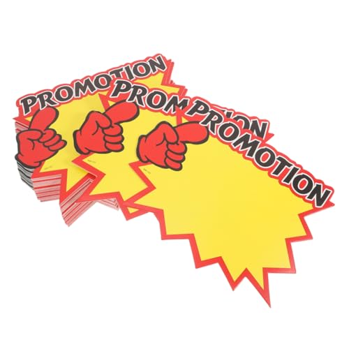 HOMSFOU 200 Stück schild Markt Papier Etiketten für den Einzelhandel leer Anzeige Verkaufsschilder für Einzelhandelsgeschäfte Preisschilder 230g weißer Karton Yellow von HOMSFOU