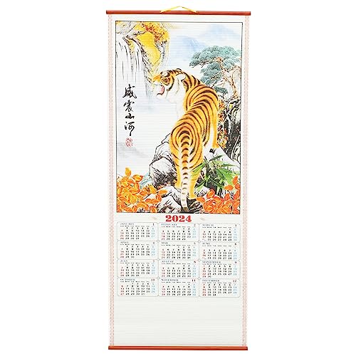 HOMSFOU 2024 Chinesischer Wandkalender 2024 Das Jahr Des Drachen Hängekalender Feng Shui Dekoration Für Wohnzimmer Büro A von HOMSFOU