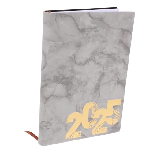 HOMSFOU 2025 bürobedarf Kalender zeitmanagement Schreibtischplaner Schreibtischzubehör ästhetisch Zeitblockplaner Tagesplaner Notizblock Projektmanagement-Notizbuch Tagebuch Papier Grey von HOMSFOU