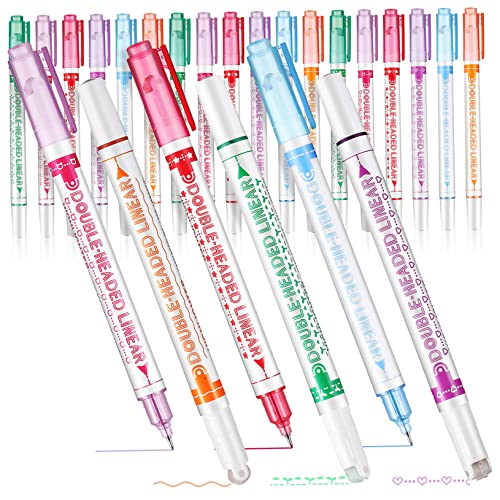 HOMSFOU 24Stücke Kurven Highlighter Stifte Mit Doppelspitzen Vielfältige Formen Für Kreatives Schreiben Scrapbooking Und Bürobedarf Für Und Persönliche Notizen von HOMSFOU