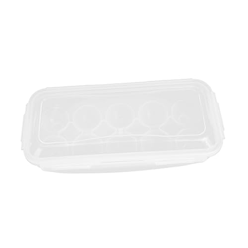 HOMSFOU 2Er-Box Eierhalter Serviertablett für Speisen Eierschale mit Deckel Ei-Kiste Essenstablett Kühlschrank Ei Fall Eierspender Haushalt Container Versandkarton Eierkarton Plastik Weiß von HOMSFOU