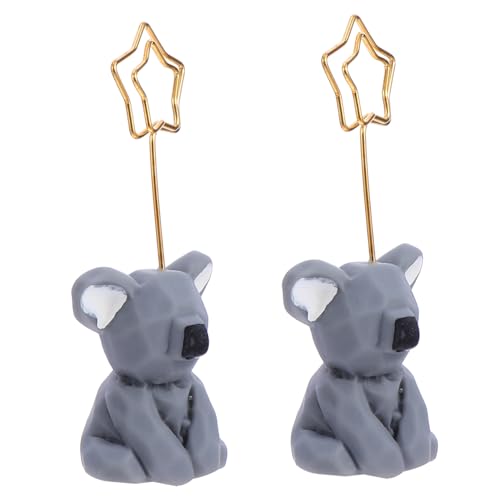 HOMSFOU 2Stücke Cartoon Notenhalter mit Geometrischem Design Kreative Tischdekoration für Büro und Zuhause Stabiler Kartenclip aus Langlebigen Materialien Einzigartige Tierformen von HOMSFOU