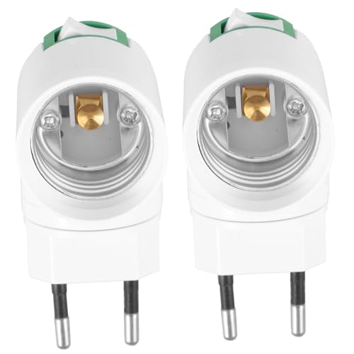 HOMSFOU 2Stücke Lampenfassung Adapter mit Schalter für Innenbereich Eu Stecker Kompatibel mit Glühbirnen und Leuchtmitteln für Küchen und Wandlampen Leicht HOMSFOU 2Stücke Lampenfassung Adapter mit Schalter für Innenbereich Eu Stecker Kompatibel mit Glühbirnen und Leuchtmitteln für Küchen und Wandlampen Leicht von HOMSFOU