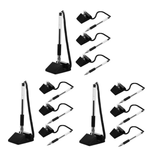 HOMSFOU 3 Sätze Büro-gelstift Kugelschreiber Schreibkladde Unterschriftsstift Bank Desktop-gel-tintenstift Bürostift Mit Kette Hotelschreibstift Stift Mit Ständer Plastik Black 4 Stück * 3 von HOMSFOU