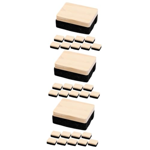 HOMSFOU 3 Sätze Radiergummi Whiteboard-radierer Mini Multipack Schwarz Kreidestaubtuch Planke Staubfreie Tafelradierer Kreidetafel-radierer Aus Holz Gefühlt 10 Stück * 3 von HOMSFOU