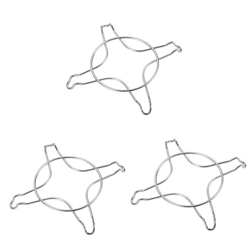 HOMSFOU 3 Stk Gasherd Dampfgarer kochen Serviertablett daran arbeiten wok Milchtopf-Unterstützung Halterung für Dampfkocher rutschfest Ständer für Milchpfannen Milchkanne Stahlrahmen Ring von HOMSFOU