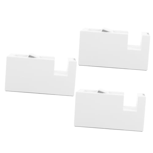 HOMSFOU 3 Stück Klebebandabroller Cutter Klebeband-spender-schreibtisch Halter Tape Dispenser Schreibtisch Niedlich Bandspender Bürobedarf Weiß Abs von HOMSFOU