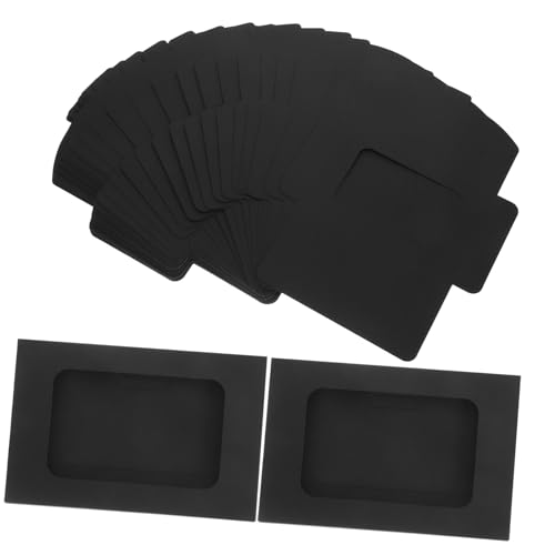 HOMSFOU 30 Stück Leere Fensterverpackungsbox Winzige Umschläge Visitenkartenumschläge Kartenfensterumschläge Geschenkkartenhalter Geschenkkartenumschläge Mini Umschlag Schwarzes von HOMSFOU