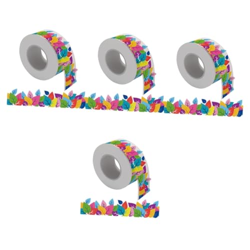 HOMSFOU 4 Rollen Tafel Dekoraufkleber Klebeband Dekorative Bordüre Grenze Ästhetische Pinnwand Abdeckung Pinnwände Austauschbare Pinnwand Bordüre Pvc Selbstklebend von HOMSFOU