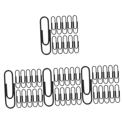 HOMSFOU 4 Sätze Paperclip Briefpapier Binder Büroklammer kleine Büroklammer Dokumentclips süße Büroklammern kreative Büroklammern Dekorative Papierklamme Plastik Black von HOMSFOU