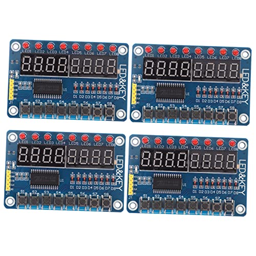 HOMSFOU 4 Stück 8 8-Bit-LED-Digitalröhre Anzeigemodul für Mikrocontroller digital geführt Mikrocontroller-LED-Anzeigemodul Anzeigemodul mit Tasten für Mikrocontroller Anzahl Digitale Röhre von HOMSFOU